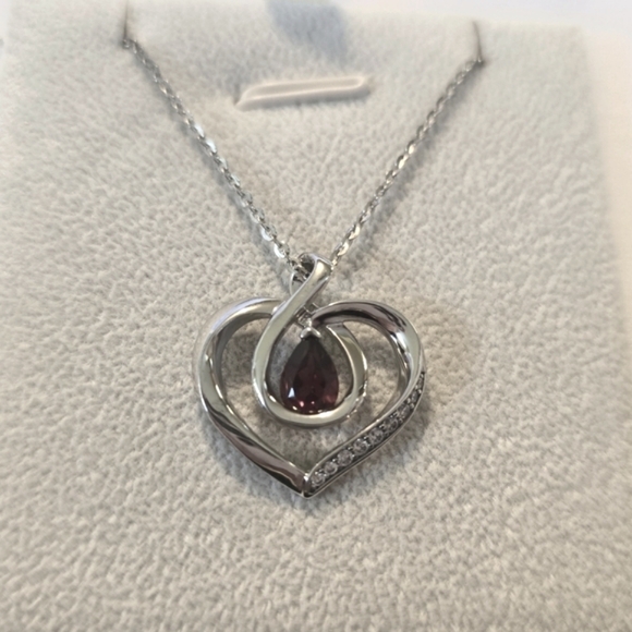 Agvana Jewellers Ruby Heart Pendant Necklace - Picture 1 of 8